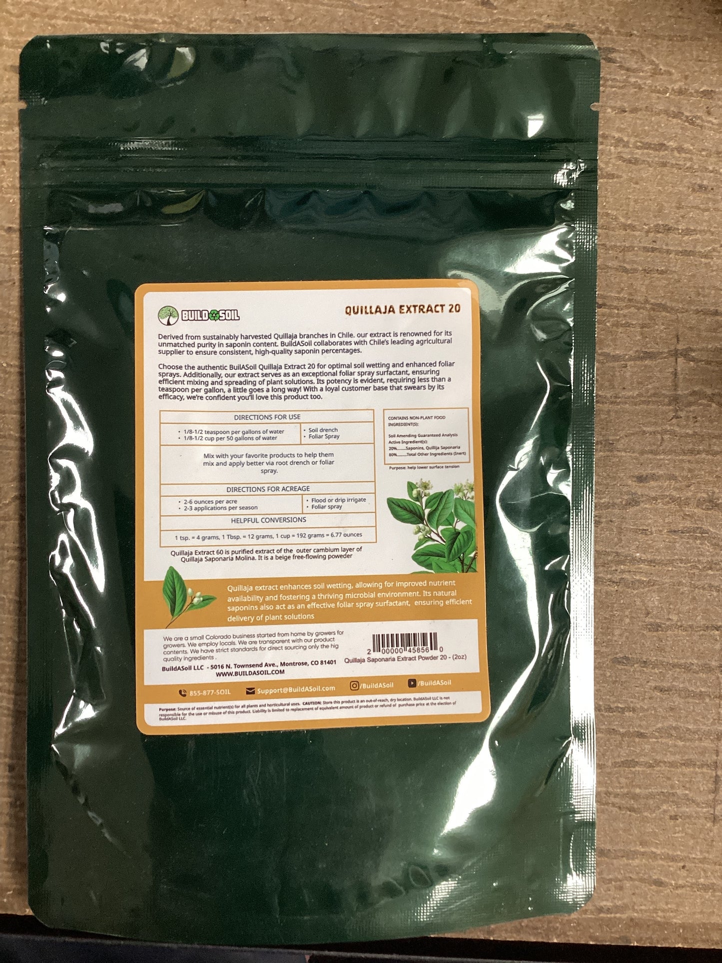 BuildASoil Quillaja Saponaria Extract Powder 20