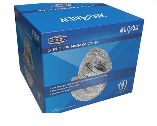 ACTIVE AIR™ 3-PLY PREMIUM DUCTING, ALUMINUM FOIL LAMINATE (12" X 25')