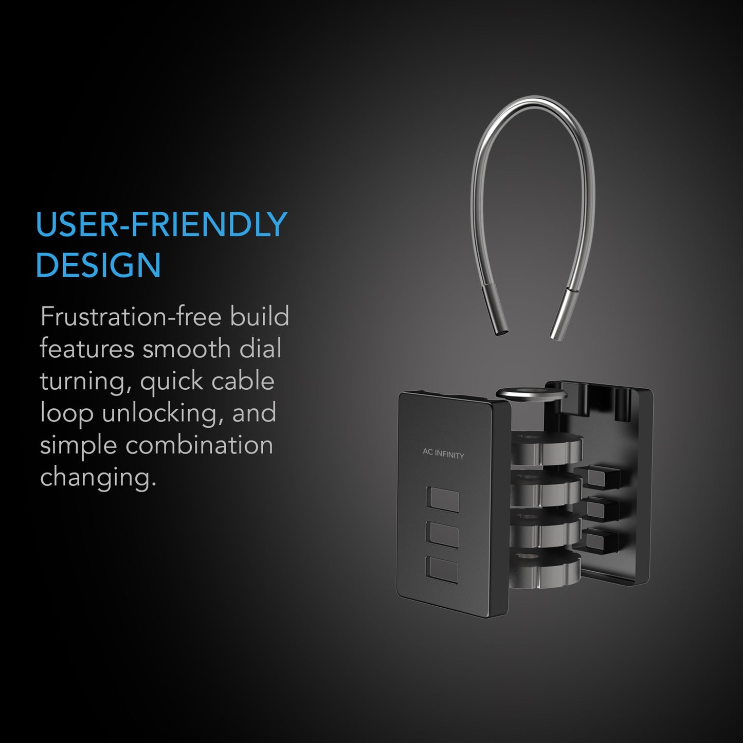 COMBINATION LOCK, FLEXIBLE STEEL CABLE LOOP, 2-PACK