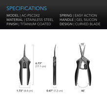 STAINLESS STEEL CURVED PRUNING SHEAR, ERGONOMIC LIGHTWEIGHT, 6.6” BLADES