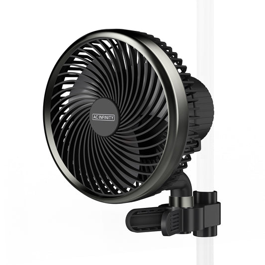 AC INFINITY CLOUDRAY A9, GROW TENT CLIP FAN 9” WITH 10 SPEEDS, EC-MOTOR, MANUAL SWIVEL
