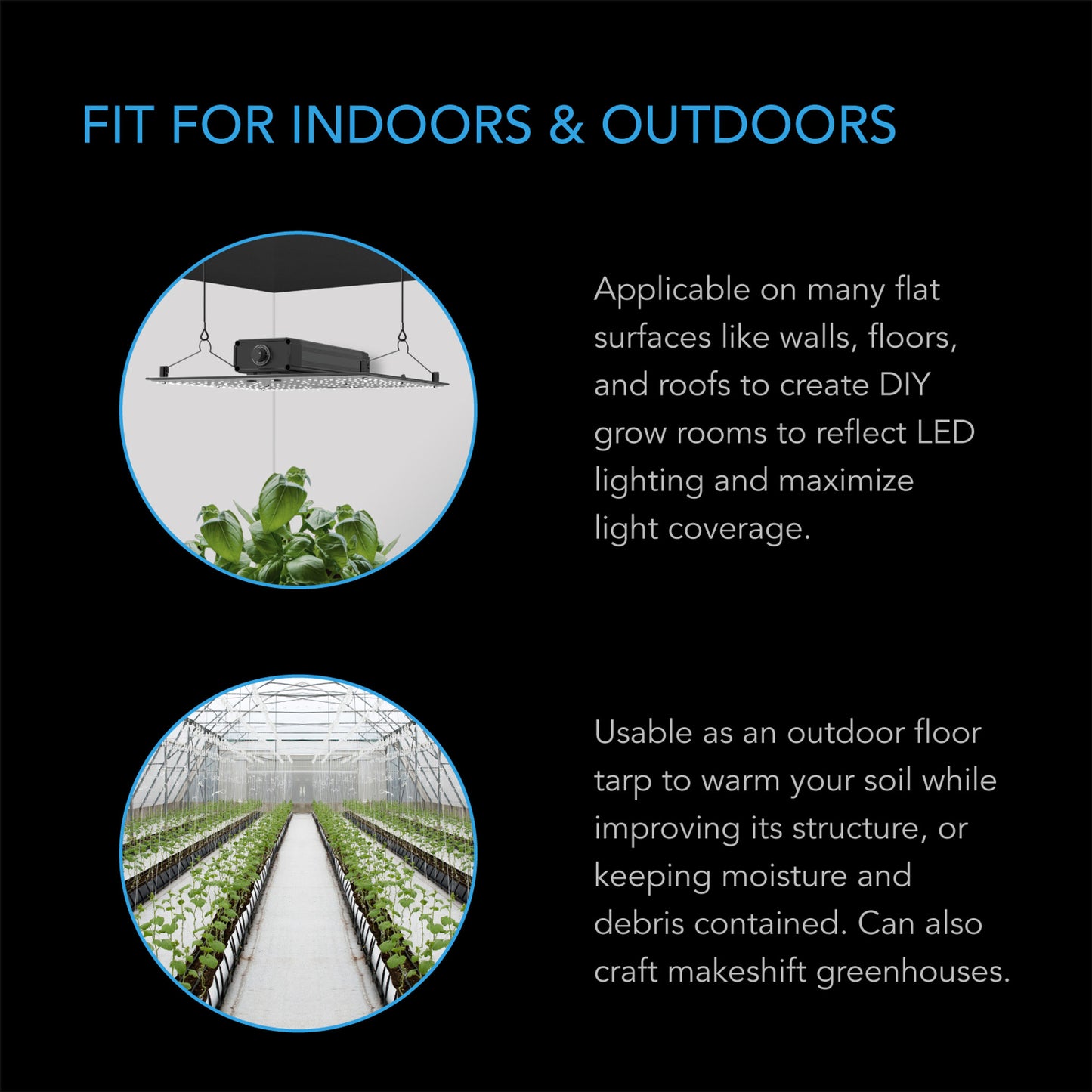 AC INFINITY BLACK AND WHITE PANDA FILM, WATERPROOF REFLECTIVE SHEET, 10 X 100 FT.