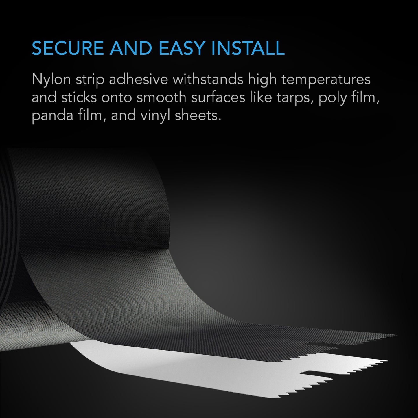 AC INFINITY PEEL AND STICK ZIPPER, 7 FT. X 3 IN. DOUBLE SIDED, 1-PACK