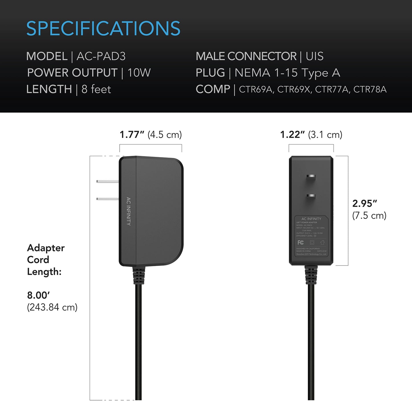 UIS POWER ADAPTER, FOR CONTROLLERS NOT POWERED BY UIS DEVICES