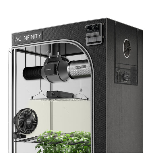 AC INFINITY ADVANCE GROW TENT SYSTEM 2X2, 1-PLANT KIT, WIFI-INTEGRATED CONTROLS TO AUTOMATE VENTILATION, CIRCULATION, FULL SPECTRUM LED GROW LIGHT