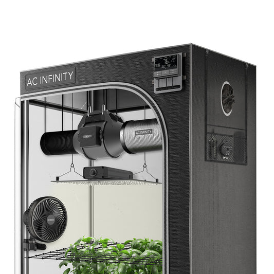 AC INFINITY ADVANCE GROW TENT SYSTEM 2X2 COMPACT, 1-PLANT KIT, INTEGRATED SMART CONTROLS TO AUTOMATE VENTILATION, CIRCULATION, FULL SPECTRUM LED GROW LIGHT