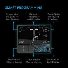 AC INFINITY CONTROLLER 69 PRO, INDEPENDENT PROGRAMS FOR FOUR DEVICES, DYNAMIC VPD, TEMPERATURE, HUMIDITY, SCHEDULING, CYCLES, LEVELS CONTROL, DATA APP, BLUETOOTH + WIFI