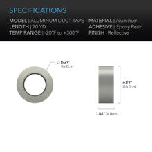 AC INFINITY DUCTING TAPE, 70-YARD ALUMINUM FOIL