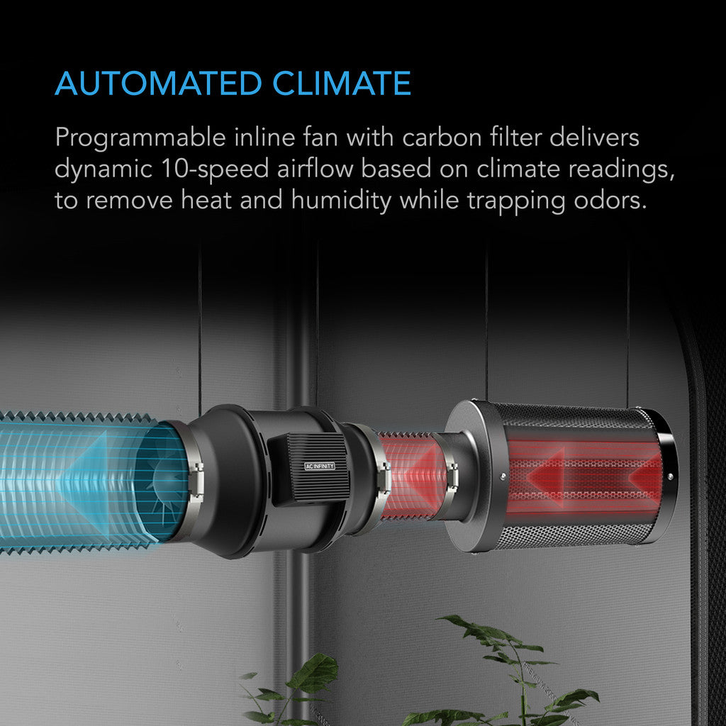AC INFINITY ADVANCE GROW TENT SYSTEM 2X2, 1-PLANT KIT, WIFI-INTEGRATED CONTROLS TO AUTOMATE VENTILATION, CIRCULATION, FULL SPECTRUM LED GROW LIGHT