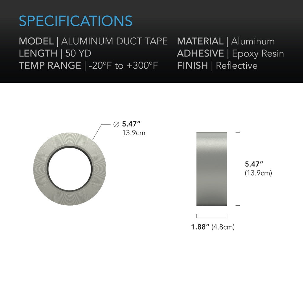 AC INFINITY DUCTING TAPE, 50-YARD ALUMINUM FOIL